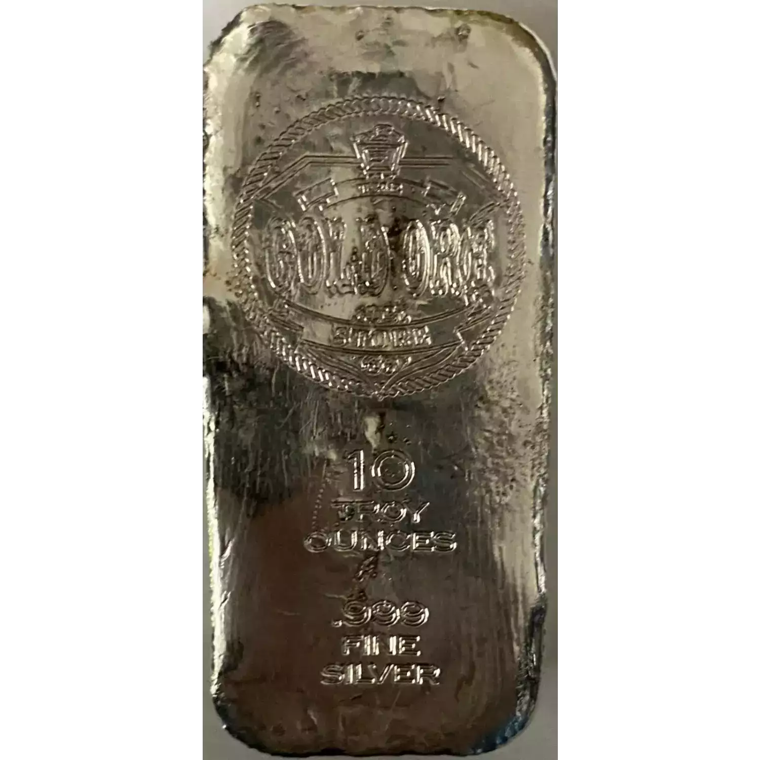 10oz Gold Ore Store poured silver bar
